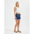 thumbnail image 3 of Denim Solid High Waist Shorts, 3 of 5