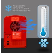 Coca-Cola Mini Fridge 4L 6 Can, Red Portable Beverage Cooler with AC/DC Car Adapter for Travel, Bedroom, Office, Dorm