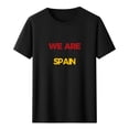 thumbnail image 2 of Nmnitkp Womens Tops We Are Spain Football Fan T-Shirt, Crew Neck Short Sleeve Casual Graphic Top, Multiple Colors Black,S, 2 of 5