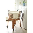thumbnail image 5 of Kouboo Rolling Wicker Laundry Basket, Handwoven Wicker Hamper with Removable Cotton Liner, Stand, & Locking Caster Wheels, Honey Brown, 5 of 5