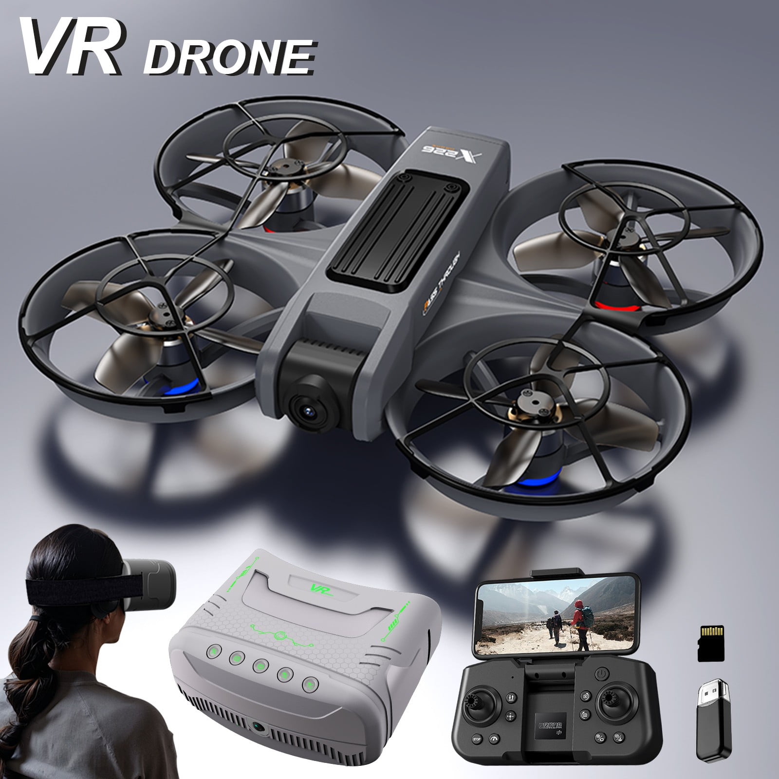 Drone with Camera and VR Glasses, 4K HD with Long Flight Time for Beginners, Kids & Adults