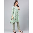 thumbnail image 6 of Janasya Women's Green Cotton Floral Printed Pant Set, 6 of 9