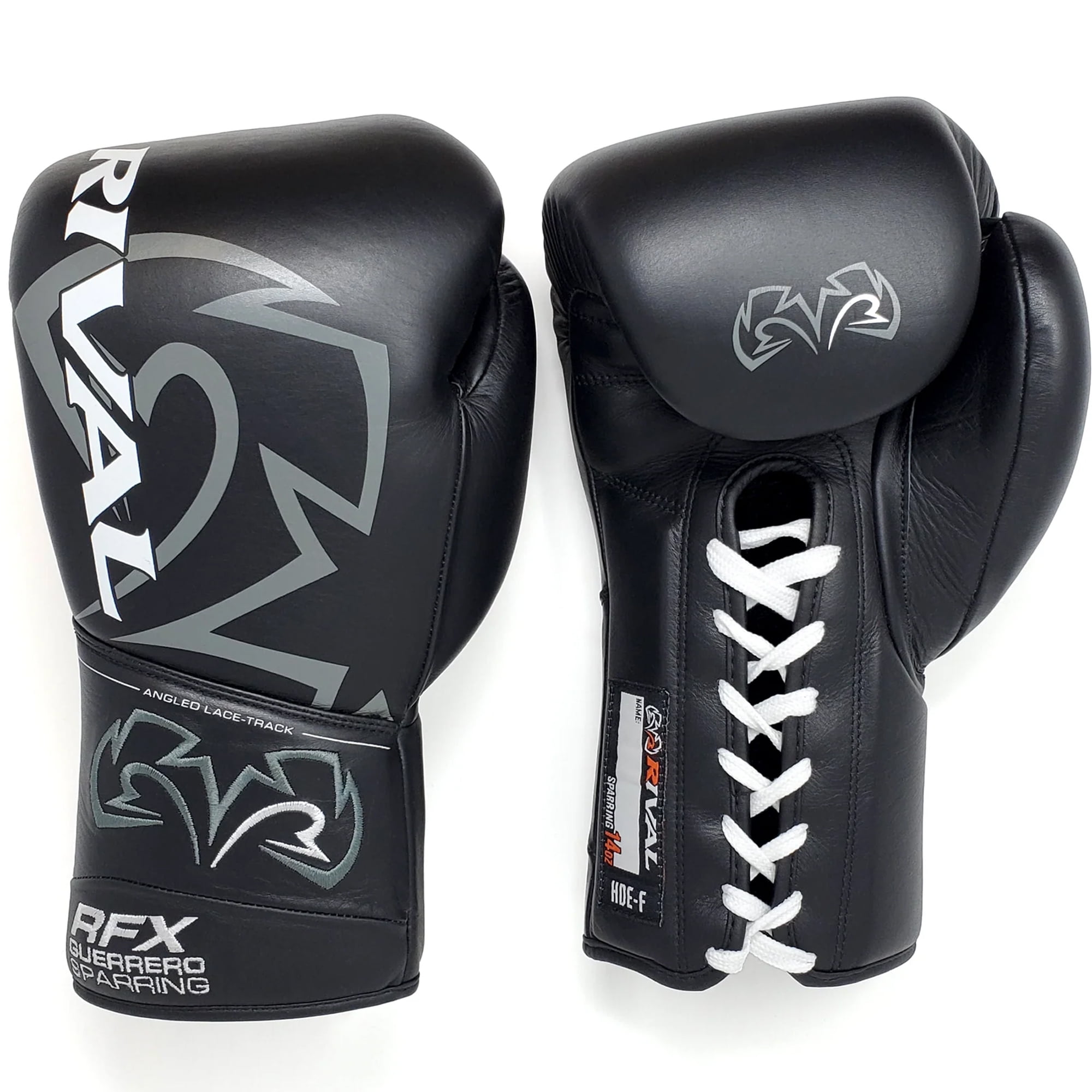 Rival Boxing RFX-Guerrero HDEF Lace-Up Sparring Gloves - 20 oz. - Black