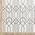 thumbnail image 3 of 10' X 13' White And Grey Geometric Power Loom Stain Resistant Area Rug, 3 of 5