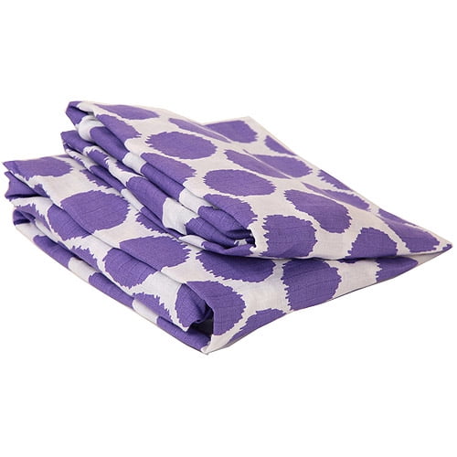 Bacati - Ikat Dots Crib/Toddler Bed Fitted Sheets 100% Cotton Muslin 2 Pack, Available in Multiple Colors