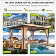 thumbnail image 5 of 10'x12' Outdoor Gazebo with Double Roof, Metal Frame Patio Gazebo with Netting, Water-Resistant Canopy Tent for Backyard, Deck, Garden, Patio, Khaki, 5 of 8