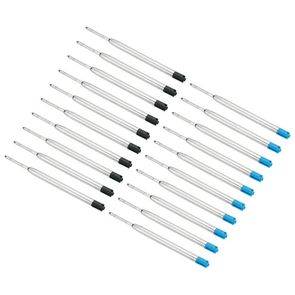 Uxcell 1mm Pen Ink Refill, 20 Pcs Ballpoint Refill Medium Point Metal Compatible Replacement for Pen Writing Office
