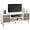 White, variant on CRXX TV Stand, 58 Inch Entertainment Center with 2 Doors and 2 Storage Cabinets for TV up to 65 inch, TV Console Table for Living Room, Bedroom, Office (White and Oak)