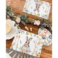 thumbnail image 4 of Easter Placemats Set of 6, Bunny Rabbit Easter Egg Placemat for Dining Table Decorations, Spring Flowers Place Mats, Spring Table Mats for Kitchen Dinner Seasonal Holiday Party Decor, 4 of 6