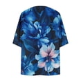 thumbnail image 4 of Erwazi Cardigans for Women Printed Chiffon 3/4 Sleeve Open Front Sheer Lightweight Loose Casual Outer Shrug Holiday Outdoor Daily Outfit Top, 4 of 5