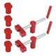 thumbnail image 5 of Abrazadera para perros de banco, abrazadera con orificio para perros de 3/4'' para carpintería, tope ajustable para banco de trabajo 2 piezas rojas con 4 perros, 5 of 8