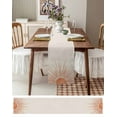 thumbnail image 6 of Abstract Art Burlap Cotton Table Runner 13x70 Inches Long, Orange Lines Simple Retro Middle Century Farmhouse Table Runners, Outdoor Dining Tablecloths Decor for Baby Shower/Party/Wedding, 6 of 6