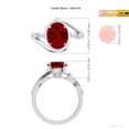 thumbnail image 5 of ANGARA Vintage Inspired Oval Lab Grown 3.3 Ct Ruby Bypass Shank Engagement Ring for Women in 14K White Gold (Size-10x8mm) | July Birthstone, Anniversary, Jewelry Gift for Women | Lab-Grown Ruby Ring, 5 of 8