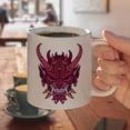 thumbnail image 4 of Japanese Horned Demon Mask Oni White Mug, 4 of 4