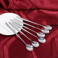 thumbnail image 2 of Fdit 6pcs Cuchara de Acero Inoxidable de Mango Largo Leche Ice Cream Café Sopa para Cena de Cocina Casera Khall JYB00072, 2 of 6