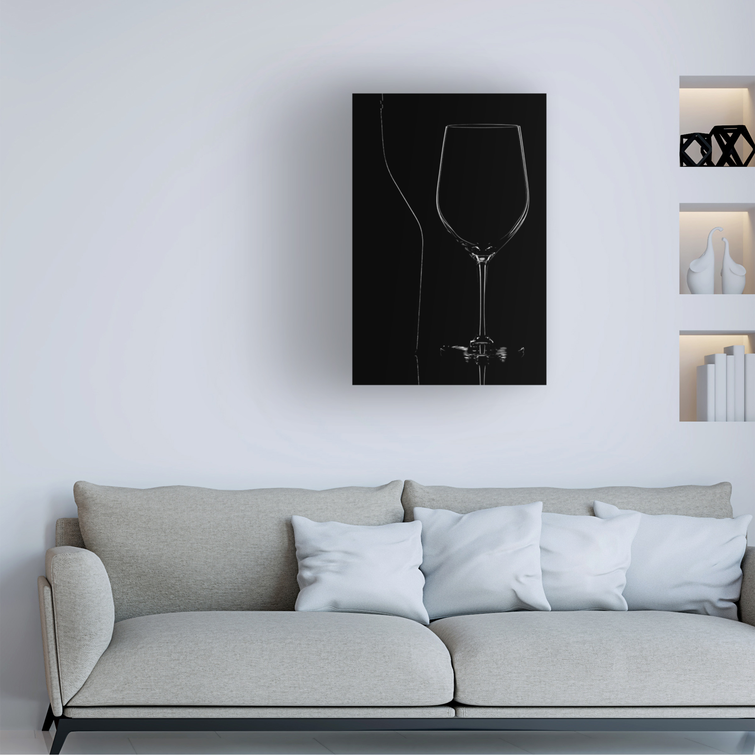 Mario Buzancic 'Wine Glass And Shadows' Canvas Art