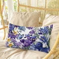 thumbnail image 4 of Spring Floral Pillow Covers, Linen Long Throw Pillow Case, Purple Tulips Hydrangeas Butterflies Flowers Holiday Pillow Protector Decorative Cushion Cover for Living Room/Bedroom 24" x 36", 4 of 8