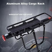 Rear Bike Rack, 115lbs 50KGS Bike Cargo Racks Frame Aluminum Alloy Universal Adjustable Cycling Equipment Stand Footstock Bicycle Luggage Carrier Bike Rack Rear with Reflector for 26-29 Frames
