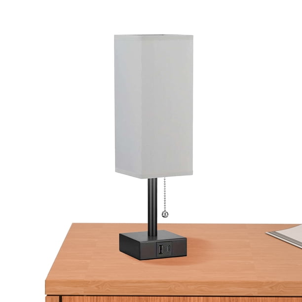 Lámpara Mesa Moderna Ligera Noche Escritorio Carga USB para Dormir Del