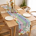 thumbnail image 3 of Table Runner 48 Inches Long for Kitchen Dining, Easter Bunny Dresser Scarf Farmhouse, Dining Table Decorations for Wedding/Parties, Farmhouse Watercolor Eggs Tulip Wood Grain 13 x 48 In, 3 of 8