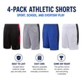 thumbnail image 7 of Boys' Active Shorts - 4 Pack Athletic Performance Gym Shorts (8-18), 7 of 7