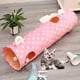 thumbnail image 3 of Túnel de juguetes para gatos con pelotas colgantes, tubo de entrenamiento, escondites, suministros para hacer ejercicio Rosa, 3 of 8
