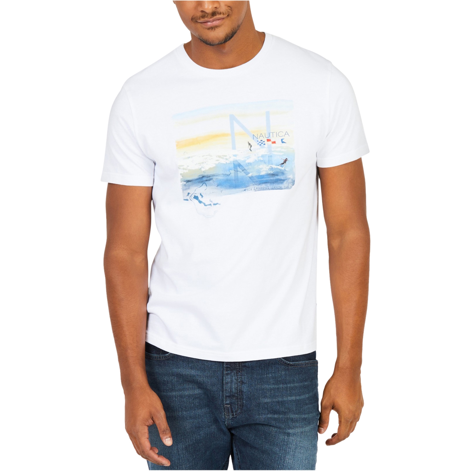 mens nautica white t shirt