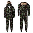 thumbnail image 2 of Odeerbi Christmas Onesie Pajamas for Family Holiday Sleep Jumpsuit Long Sleeve Family Christmas Pajamas Matching Sets Dad Fashion Lattice Print Plush Jumpsuit Sleepwear PJs Set Black, 2 of 6