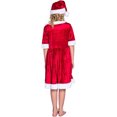 thumbnail image 4 of QueenLine Costume de Père Noël à Manches Mi-Longues Cosplay Ceinture Robe de Noël Fantaisie (Rouge, TTTG), 4 of 8