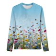 thumbnail image 4 of T-shirt à Manches Longues pour Femmes, Décontracté, Simple, Mode, Col, Imprimé Couleur, 4 of 4