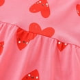 thumbnail image 4 of HILEELANG Toddler Girls Short Sleeve Dress Spring Summer Cotton Casual Pink Heart Purple Strawberry Printed Jersey Shirt Dresses 2 Packs 4T, 4 of 5