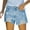 Light Blue, variant on Odeerbi Shorts for Women 2025 Jean Shorts Denim Printing Short Mid Waist Stretchy Pockets Light Blue