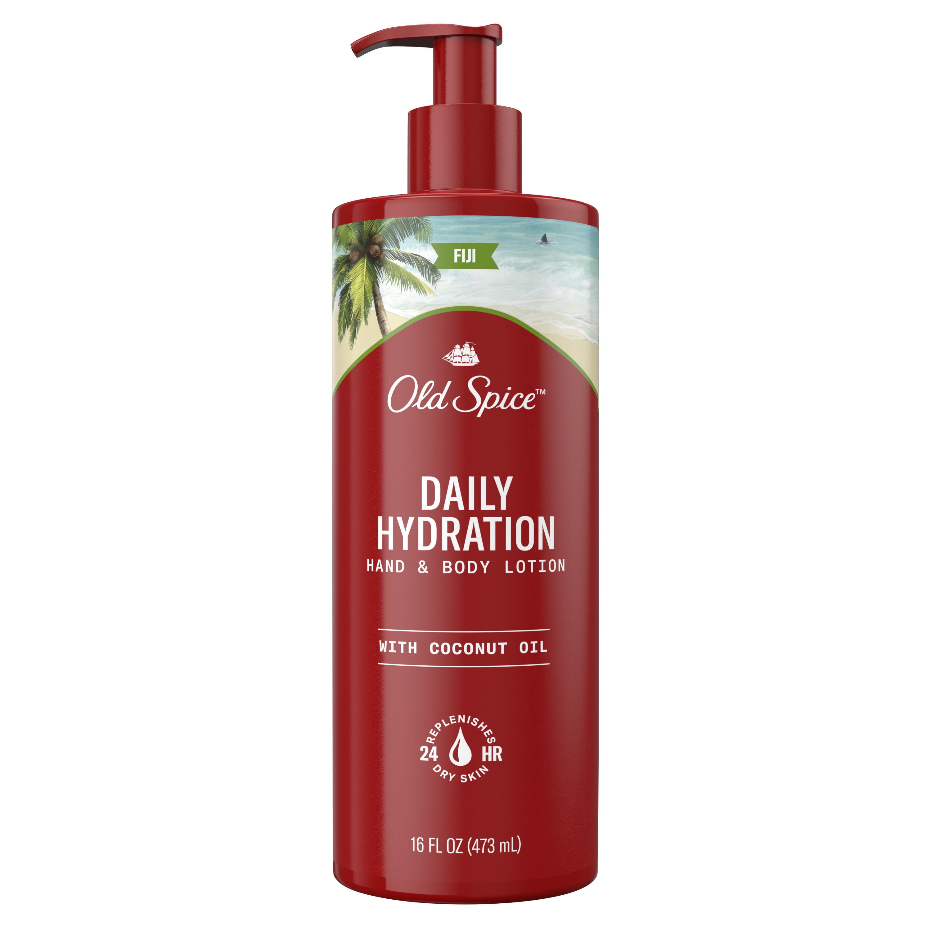 Old Spice Daily Hydration Hand & Body Lotion for Men, Fiji with Coconut Oil, 16 fl oz