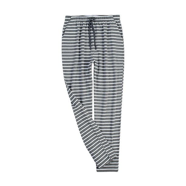 Pantalones de pijama largos para hombre, ropa de dormir informal para el hogar, pantalones finos y sueltos, pantalones de pijama a rayas, pantalones para hombre