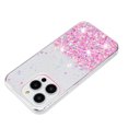 thumbnail image 3 of Luminous Case for iPhone 14 Pro, Glow in the Dark Fluorescent Glitter Case for Women Girls, Bling Sparkle Lightweight Slim Shockproof Protective Phone Cover for iPhone 14 Pro, Pink, 3 of 6
