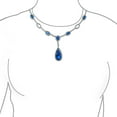 thumbnail image 3 of Bling Jewelry Womens Oval Fashion Collar Necklace with Blue or Green Simulated Gemstone Teardrop, 3 of 6