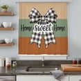 thumbnail image 5 of Sweet Home Sheer Curtains 84 Inches Long, Black White Plaid Bow Horizontal Stripes Light Filering Curtains, Breathable Simi Curtain Privacy Drapes for Living Room Bedroom Lightweight Window Treatment, 5 of 9