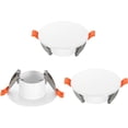 thumbnail image 1 of 3.7-Inch Spring Mount Ceiling Cover Plates, Recessed Light Trim Wall, Downlight Hole Cap Decorative Panel with Buckle Fit 2-3.3inch Round Hole Ceiling Openings, White 3 Pack, 1 of 6