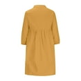 thumbnail image 5 of BLVB Womens V Neck Cotton Casual Loose Tunic Summer Fall Dresses Beach Sundress Vacation Dress 3/4 Sleeve Pocket, 5 of 6