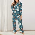 thumbnail image 2 of Honeii Christmas Snowman Gift Print Women's Pajama Sets Long Sleeve Button Down Sleepwear Nightwear Soft Pjs Lounge Sets 2PCS-XX-Large, 2 of 7