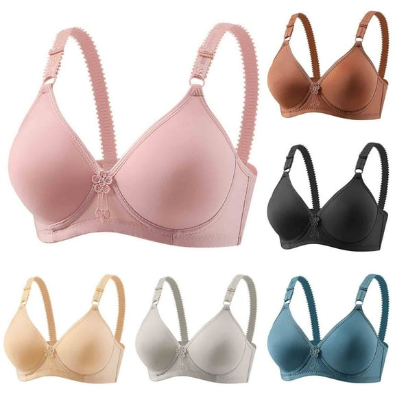 SMihono Breathable Bras for Women No Underwire Push Up Adjustable Strap Wireless Bra Soft Comfortable Lifting Bras Ruched Coffee XL