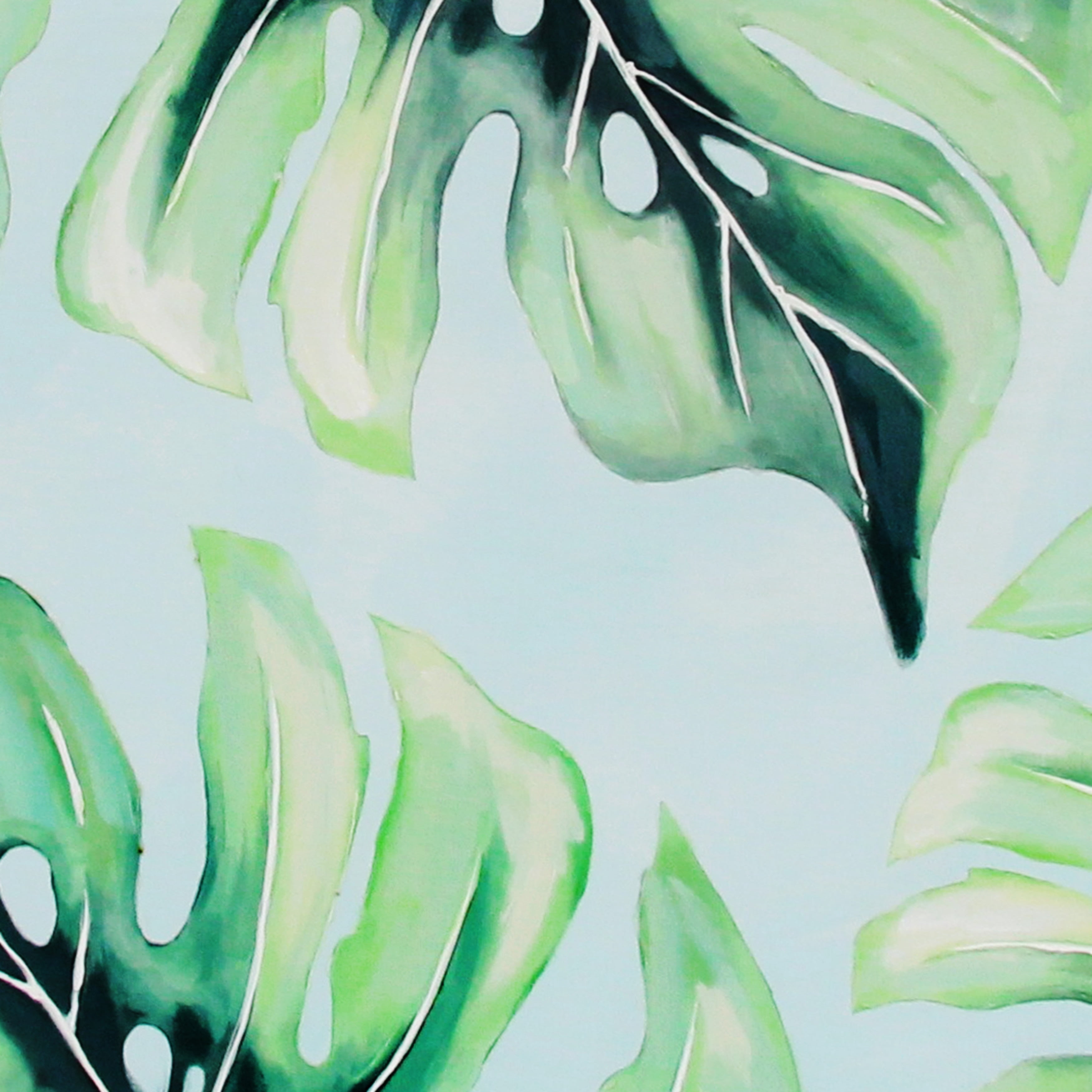 36" x 47" Monstera Leaf Framed Wall Art with Gold Frame, by CosmoLiving by Cosmopolitan