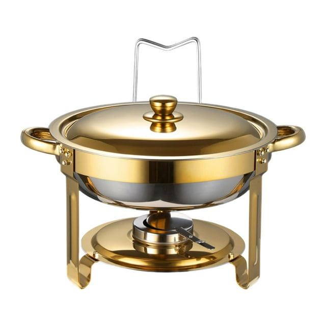 Tnarru Ensemble de Buffet à Réchaud Réchaud Support de Carburant Chauffe-Buffet pour Dîners de Mariage Événements Or