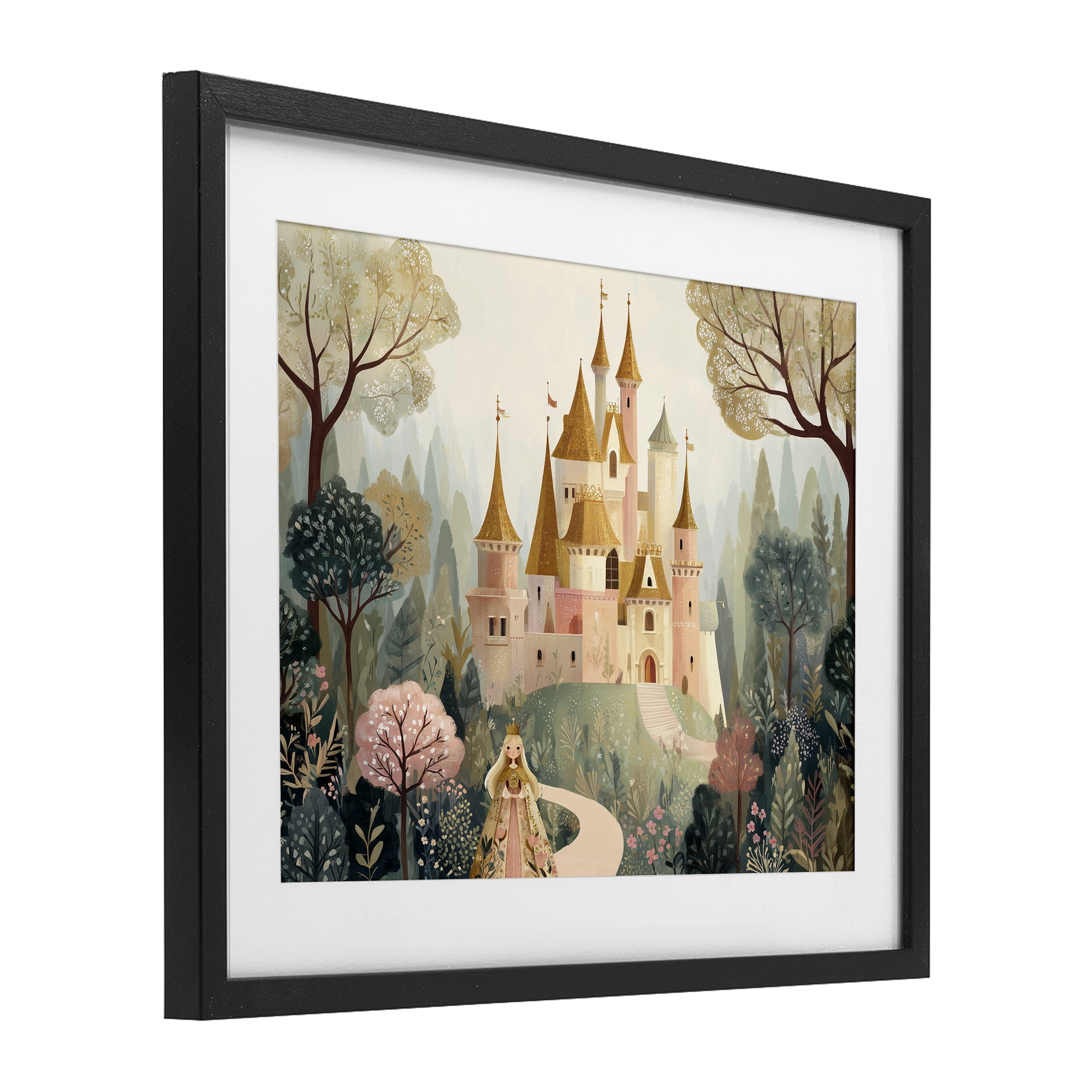 Stupell Industries Whimsical Castle Path Black Framed Print Under Glass, design by Christine Simpson Art