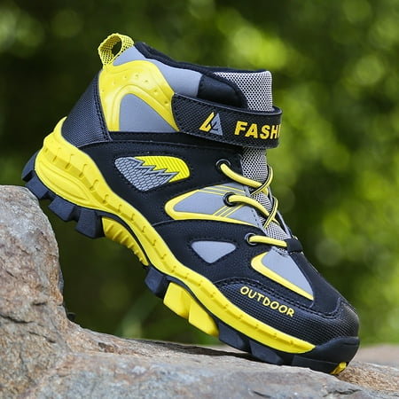 

Boys Girls Warm Cotton Shoes For Children Winter Anti-Skid Wear-Resistant Outdoor Climbing Shoes Steel Claw High Top Casual Shoes