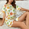 thumbnail image 4 of Honeii Colorful Lemons for Women's Summer Pajama Set featuring Soft Short Sleeve Shirt & Matching Bottoms with Convenient Pockets for Relaxed Home Wear-XX-Large, 4 of 6