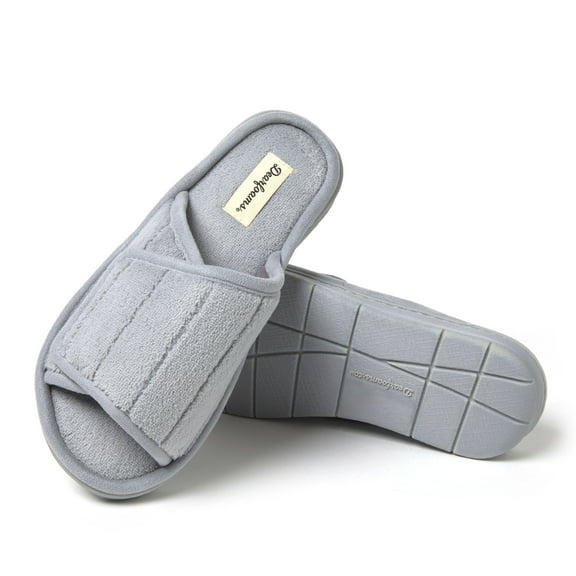 Dearfoams Women's Mickey Terry Adjustable Shower Slide House Slipper