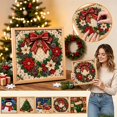 thumbnail image 5 of SeekLGT Christmas DIY Sewing Kit, WreathCloth Craft Set, Framed Holiday Fabric Art Project, Seasonal Wall Decor for Adults, Kids, Family Crafting Activity, 5 of 8