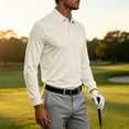 thumbnail image 6 of LWavelet Mens Polo Shirts Long Sleeve Button Collared Golf Shirts Casual Classic Business Dress Shirts for Office Work, 6 of 7