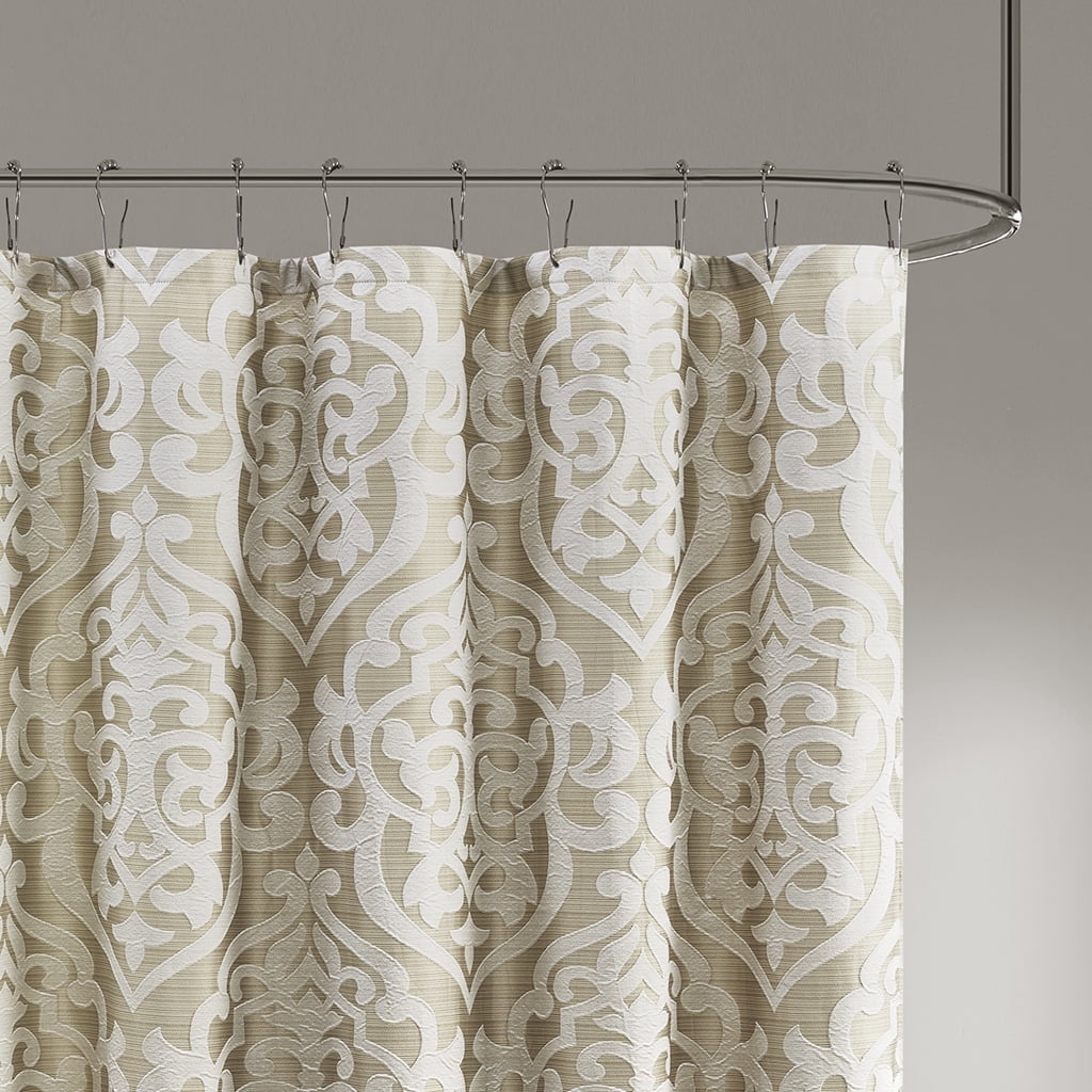 MAYEERTY Jacquard Shower Curtain, 72" x 72", Ivory, Polyester